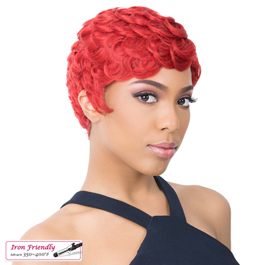 Synthetic Full Wig Pin Curl 202,Scarlet