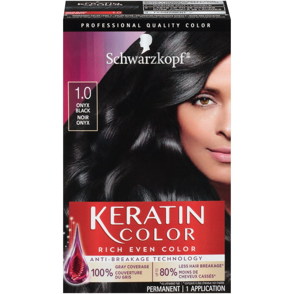 Schwarzkopf Keratin Color, Hair Color 1.0 Black Onyx