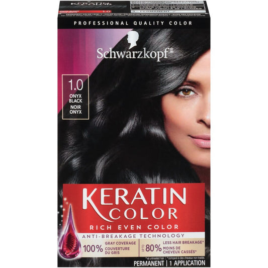 Schwarzkopf Keratin Color, Hair Color 1.0 Black Onyx
