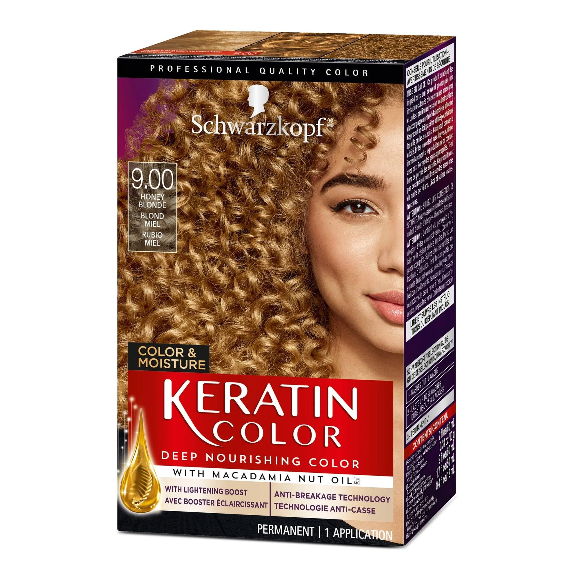 Schwarzkopf Keratin Color, Hair Color 9.0 Honey Blonde