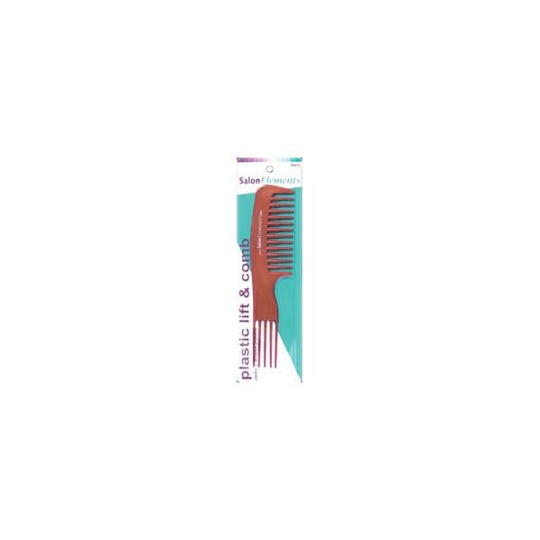 Salon Elements Comb Plastic Lift & Comb Black/Bone
