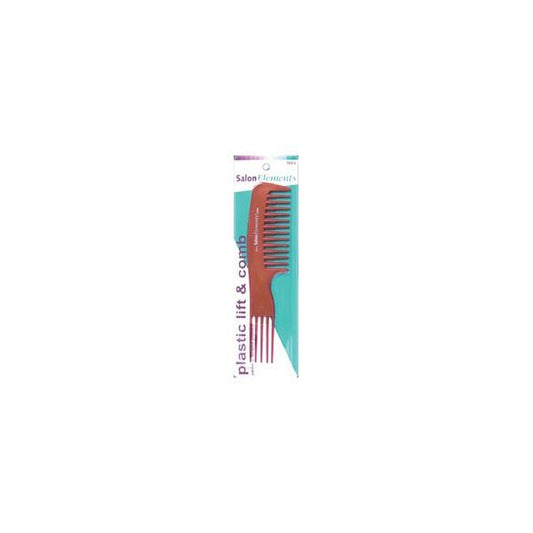 Salon Elements Comb Plastic Lift & Comb Black/Bone